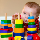 Baby playing with toys